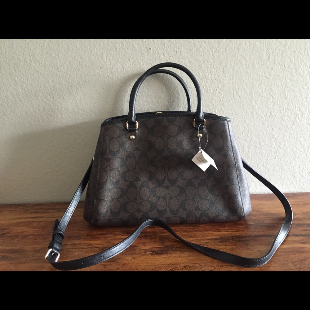 Brand New Authentic Coach Black/Brown Logo Purse